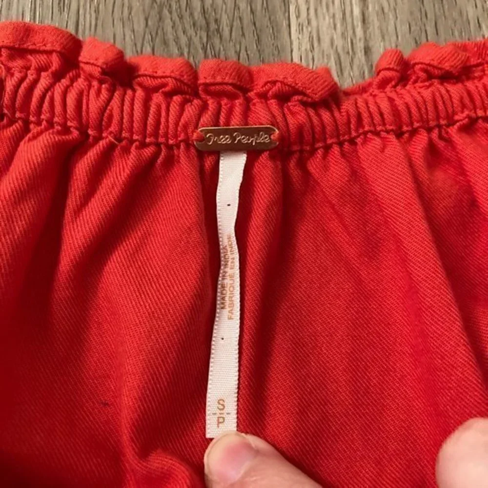 Free People Fleur Du Jour Red Mini Dress with Pockets Size S NWOT - Picture 8 of 9